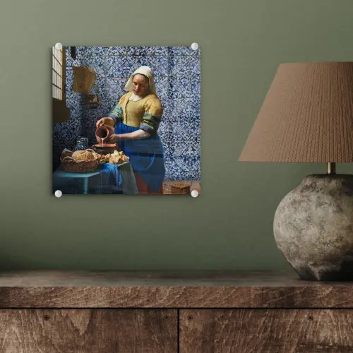 Melkmeisje - Delfts Blauw - Vermeer - Schilderij - Oude meesters plexiglas 5mm klein -sfeer3