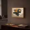 Abstract - Zwart - Goud - Modern Light Box met batterij (Wandlamp) middel -sfeer1