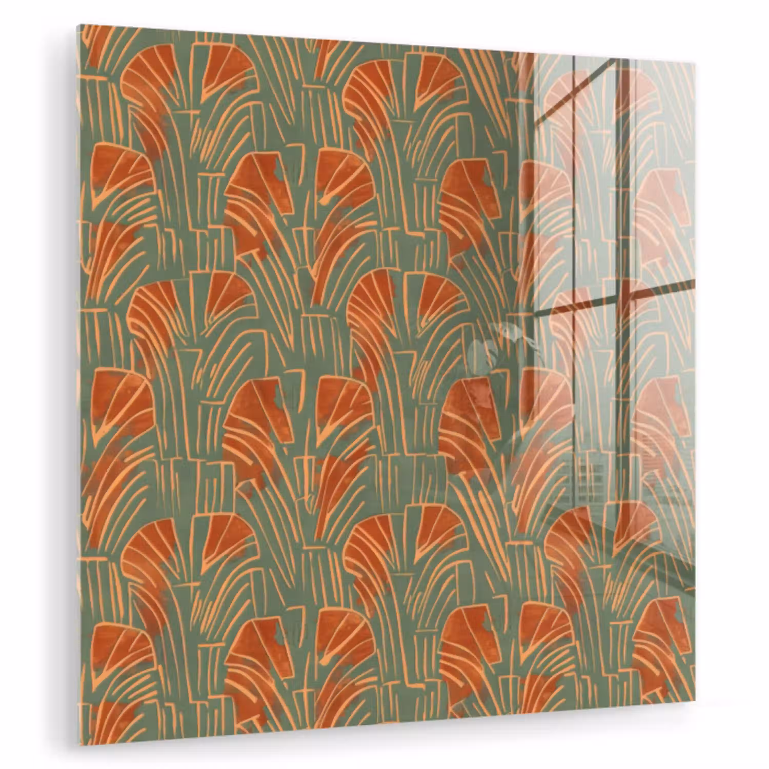Groen - Terracotta - Deco - Waaiers plexiglas 5mm klein 11 -zzzproduct_nieuw