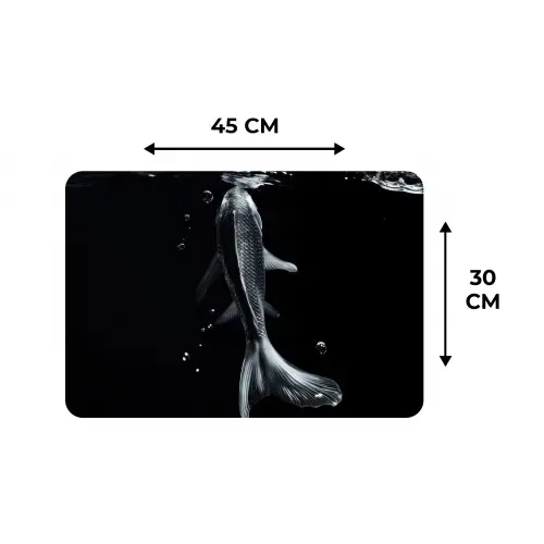 Koi - Vissen - Water - Zwart Placemat vinyl groot -specs