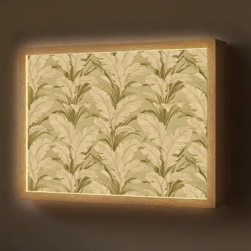 Palmbladeren - Klassiek - Groen Light Box met batterij (Wandlamp) middel 907 -z3d_website