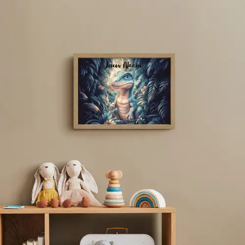 Dino - Jungle - Blauw Light Box met batterij (Wandlamp kind) middel -sfeer2_kind