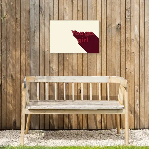 you go girl - 3D - Rood Tuinposter op houten frame 2 cm dik klein -sfeer4