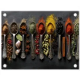 Lepels - Specerijen - Kaneel - Chili tuinposter los doek klein -3d