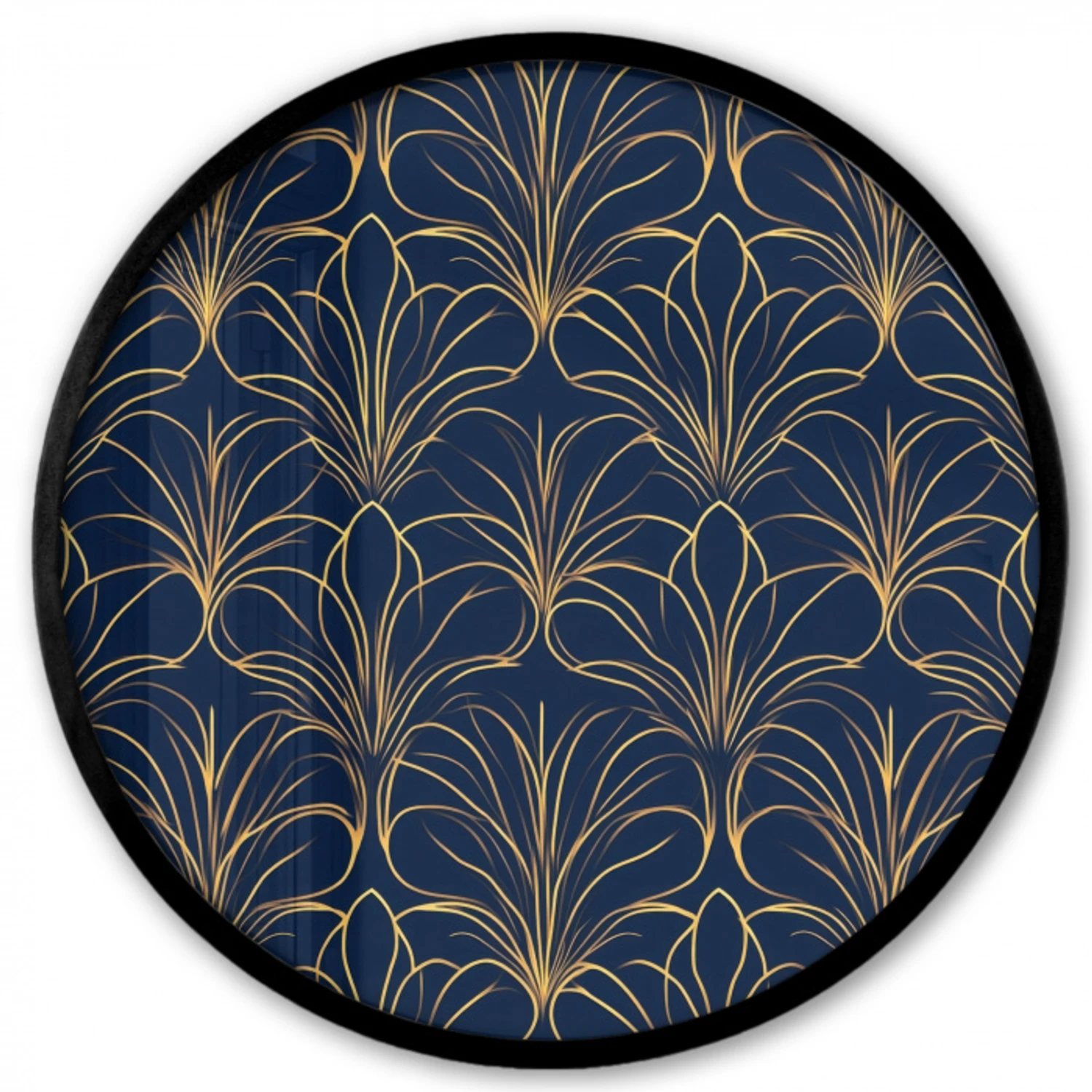 Deco - Waaier - Blauw Fotolijst rond zonder passe partout klein 856 -3d