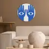 Handen - Twee - Ogen - Blauw Akoestische PET Vilt - Rond klein -sfeer1