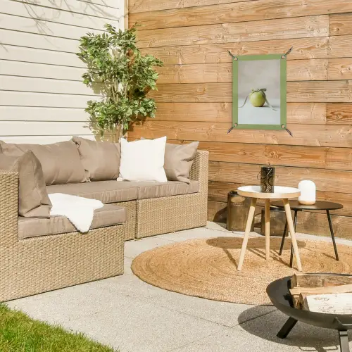 Groen - Appel - Strikje tuinposter los doek klein -sfeer4