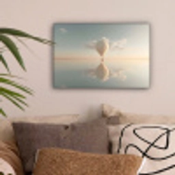 Luchtballon - Wolken - Water - Blauw canvas 2cm klein -sfeer1