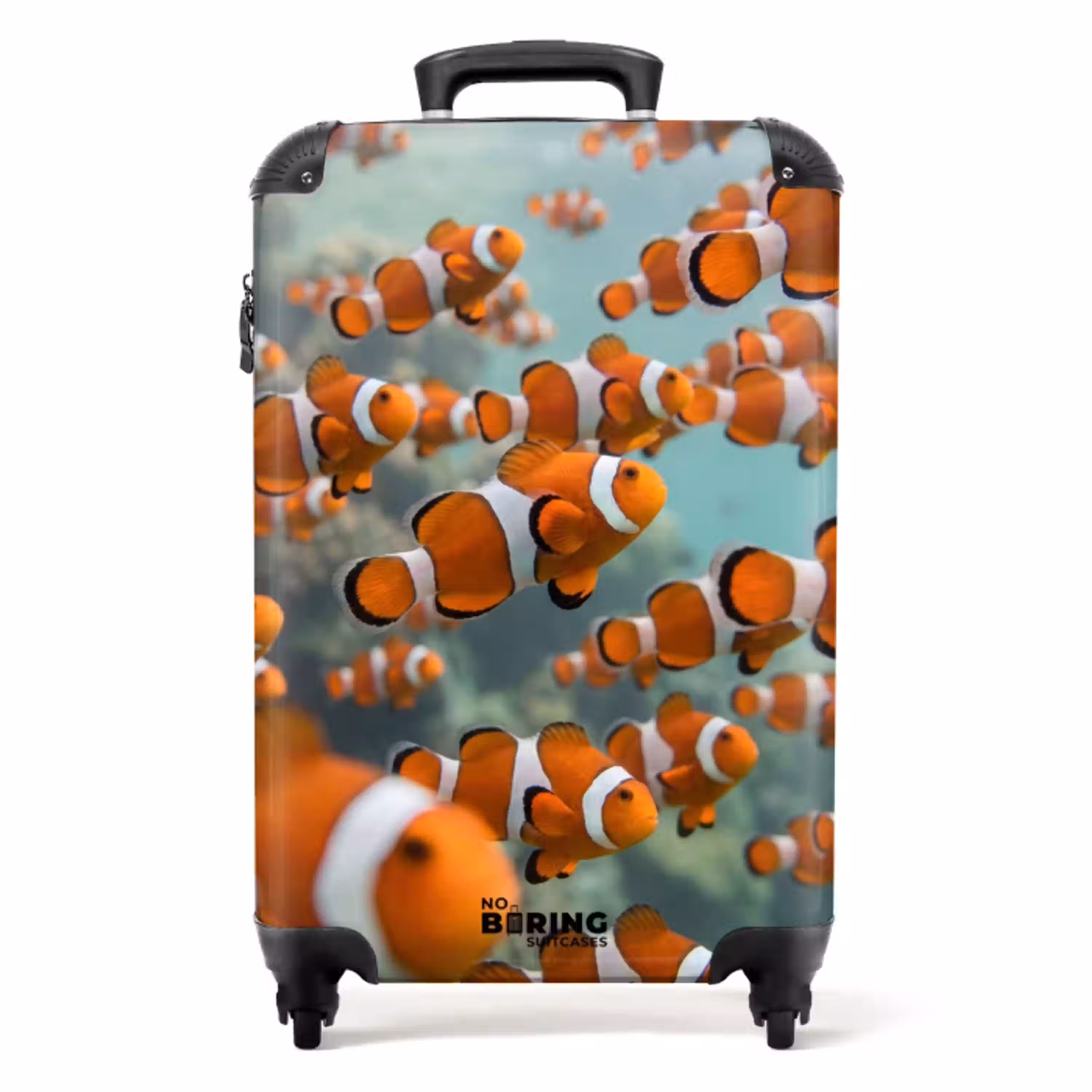 Vis - School - Onderwater - Dieren - Oranje NBS - Handbagage koffer - Volwassenen Unisex middel -productfoto_recht