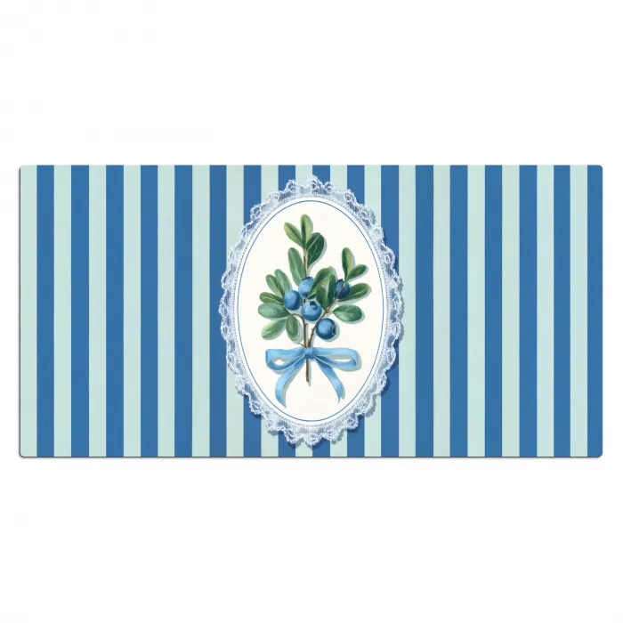 Illustratie - Bessen - Blauw - Strepen Muismat XXL klein -3d_leeg
