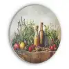 Stilleven - Kruiden - Specerijen - Fruit - Kleurrijk Akoestische PET Vilt - Rond klein -3d