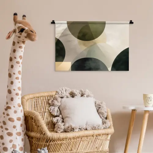 Vlakken - Abstract - Beige - Cirkels Wandkleed katoen klein -wsfeer5_kind