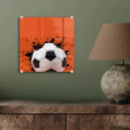 Voetbal - Verf - Sport - Oranje plexiglas 5mm klein -sfeer3