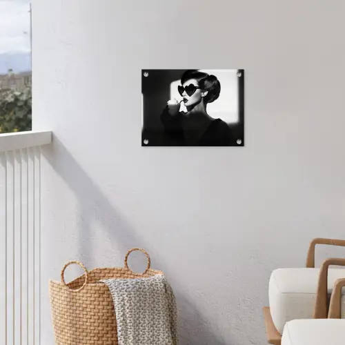 Vrouw - Zwart - Hart tuinposter los doek klein -sfeer8