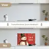 Sneeuwpret - Winter - Sneeuwpop keuken achterwand spatscherm klein -voor_na_NL