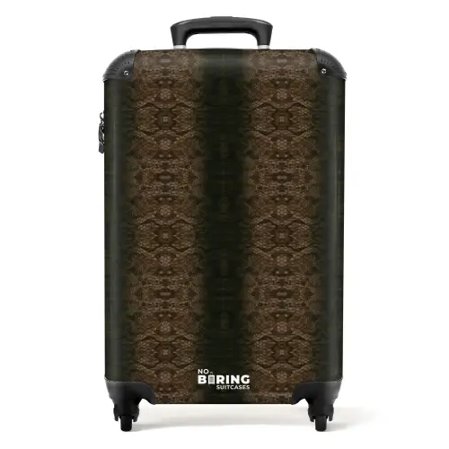 Bruin slangenhuid met symmetrische schubstructuur NBS - Handbagage koffer - Kinderen Unisex middel -productfoto_recht