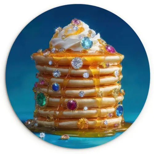 Pannenkoeken - Steentjes - Glitter - Slagroom Wandcirkel plexiglas klein -3d