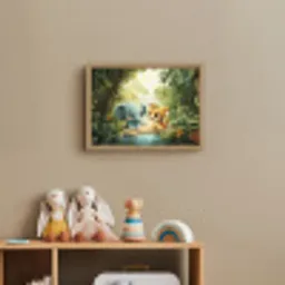 Olifant - Tijger - Bos - Jungle Light Box met batterij (Wandlamp kind) middel -sfeer2_kind