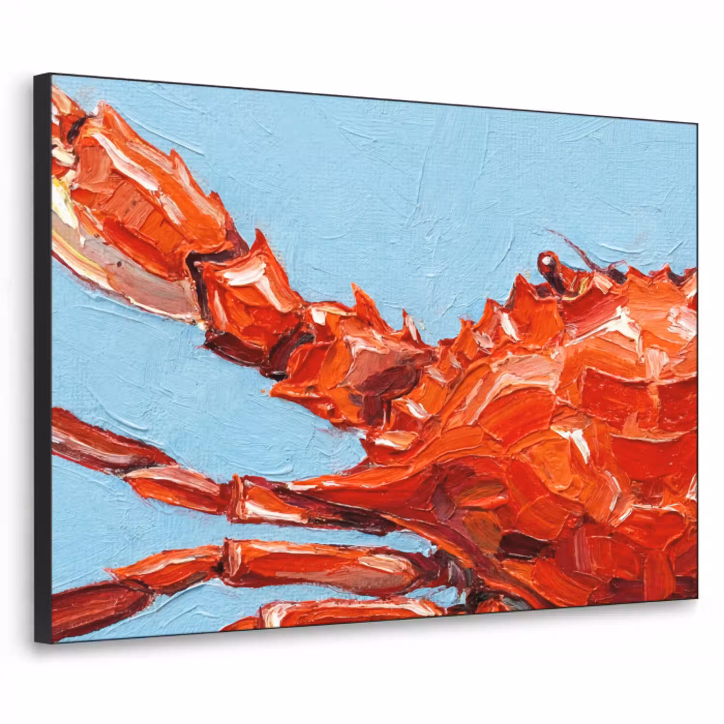 Krab - Zee - Dieren - Abstract - Rood Textielframe zwart klein -3d