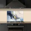 Blauw - Modern - Marmer - Abstract - Goud keuken achterwand spatscherm klein -sfeer1