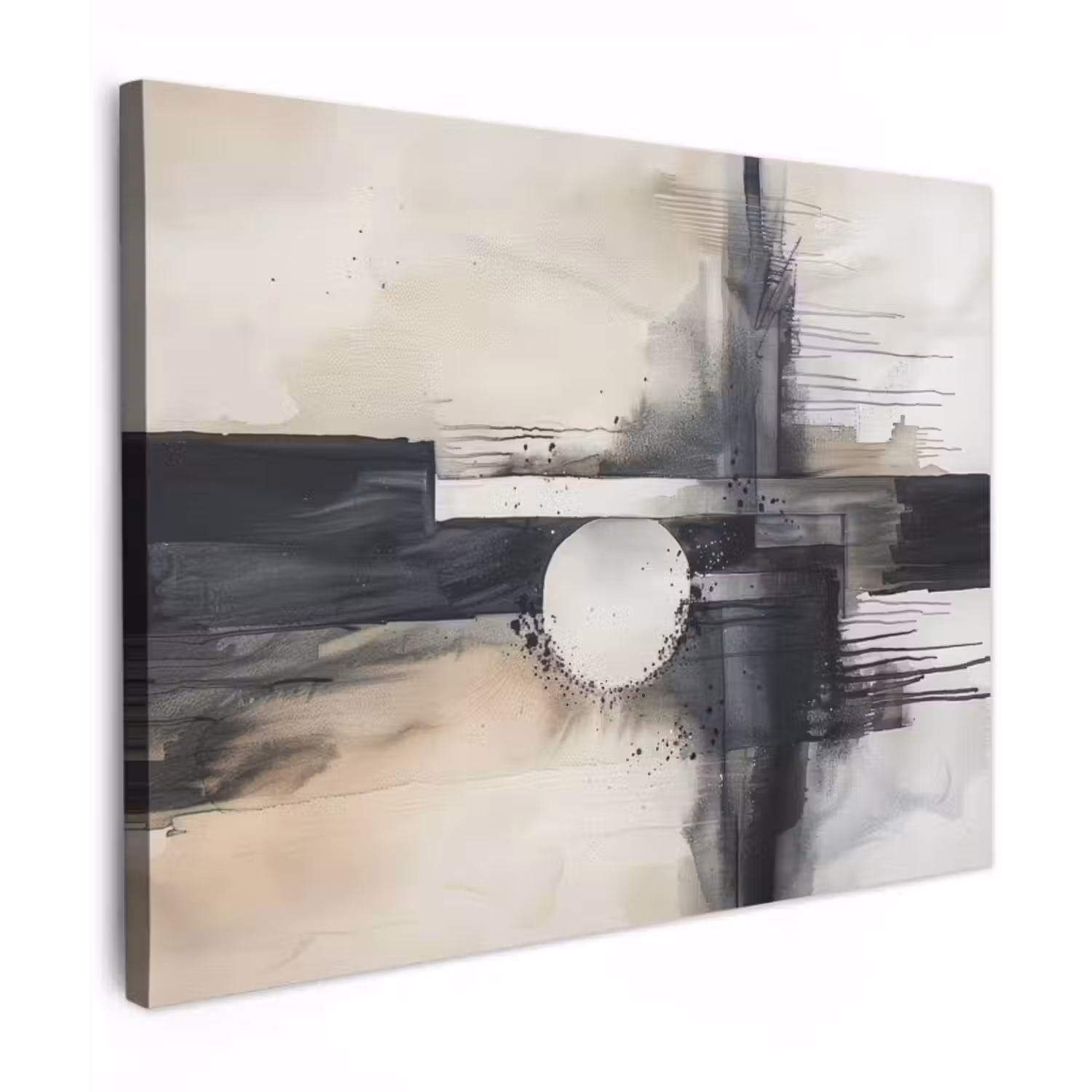Canvas schilderij - Moderne kunst - Grijs - Industrieel - Wit