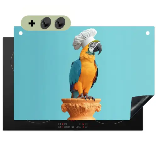 Papegaai - Koksmuts - Grappig - Vogel Inductie beschemer met haakjes klein -3d