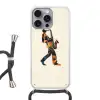 Saxofoon - Abstract - Persoon - Blauw Hoesje iPhone 16 Pro Max met koord klein -3d