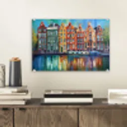Amsterdam - Olieverf - Gracht - Schilderij - Kunst plexiglas 5mm klein -sfeer1