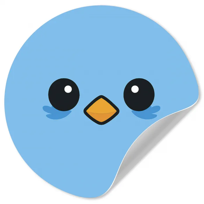 Vogel - Blauw - Eenvoudig Wandcirkel behangsticker klein -3d