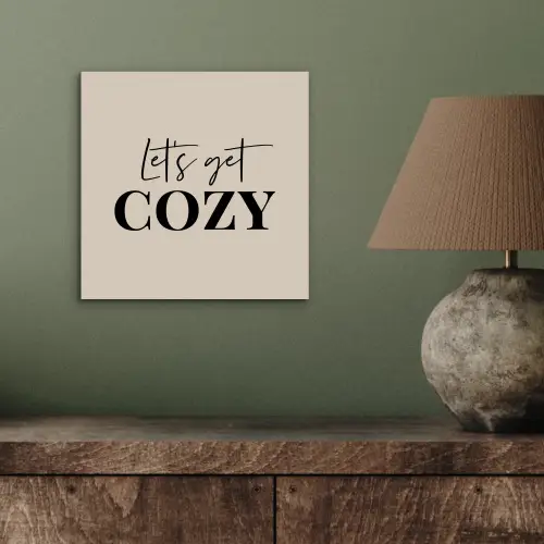 Beige - Winter - Quote - Cozy aluminium wit klein -sfeer2