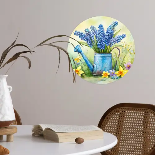 Gieter - Lavendel - Bloesems Wandcirkel behangsticker klein -sfeer3