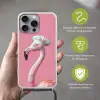 Flamingo - Roze - Koksmuts - Vogel Hoesje iPhone 16 Pro Max met koord klein -sfeer2_NL