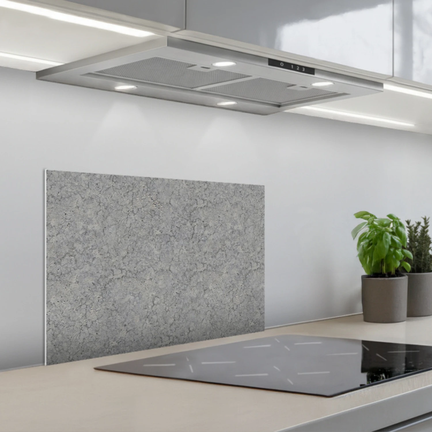 Kitchen splashback for hob - Concrete - Wall - Patterns - Industrial ...