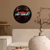 Krab - Rood - Neon - Quote Wandcirkel behangsticker klein -sfeer1