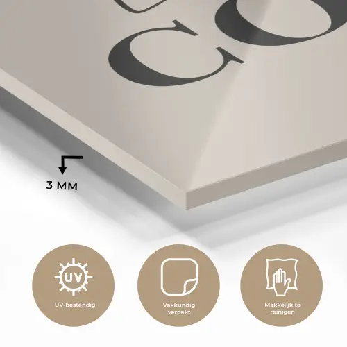 Beige - Winter - Quote - Cozy plexiglas 5mm klein -sfeer2