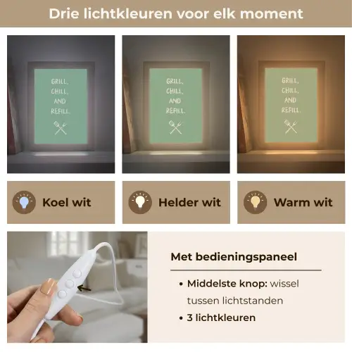 Grill - Groen - Zomer - Quote Light Box met kabel (Tafellamp) klein -USP_lichtkleurNL