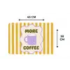 More coffee - Geel - Paars - Strepen - Mok Placemat vinyl groot -specs