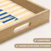 Salut - Quote - Strepen - Geel - Blauw - Wit Dienblad Rechthoek middel -USP_HandgreepNL