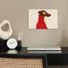 Silhouet - Hond - Trui - Rood poster papier klein -sfeer1