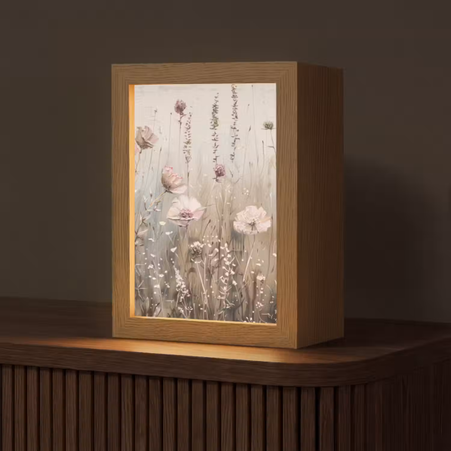 Tischlampe - Blumen - Rosa - Modern - Beige