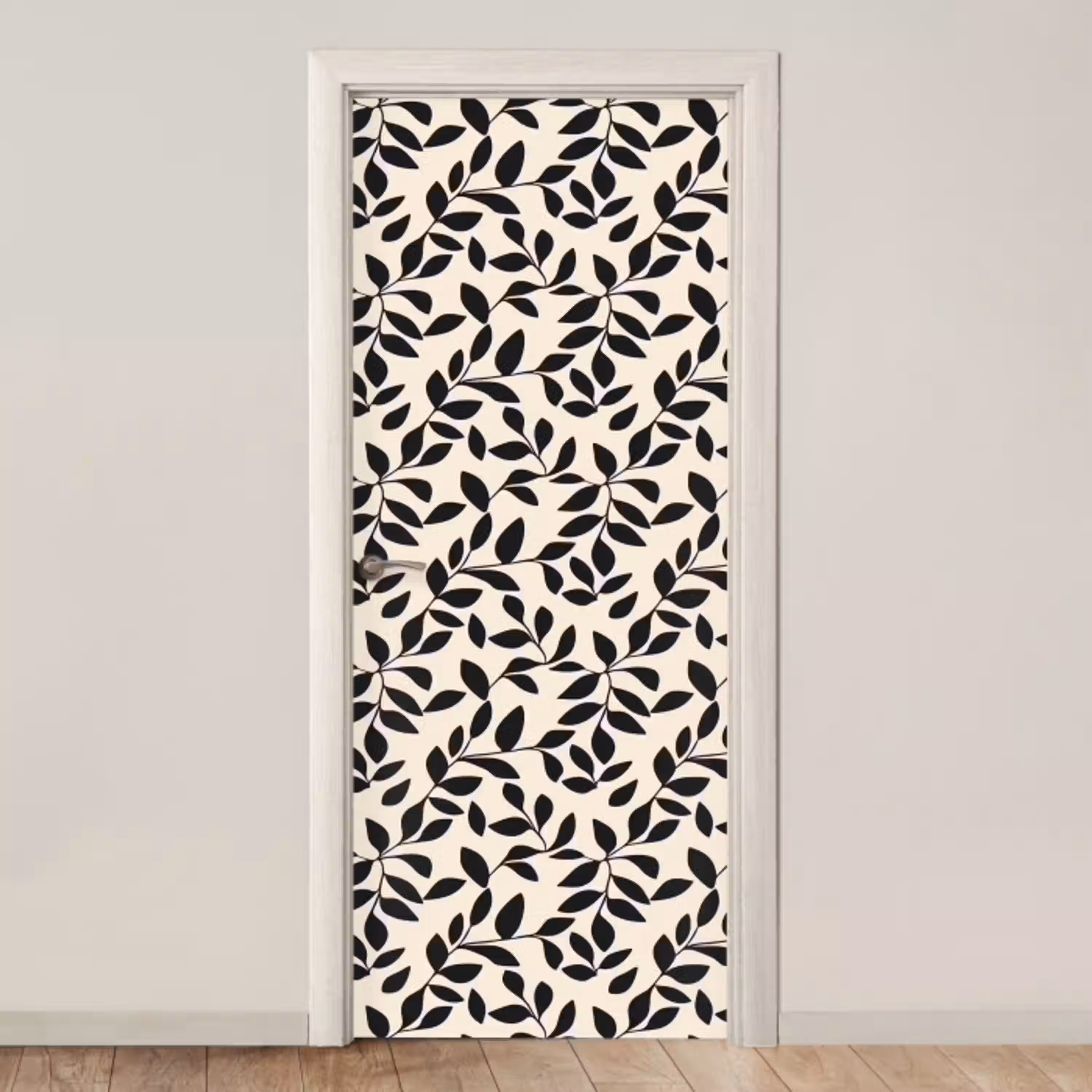 Elegant - Patroon - Zwart - Beige deurposter klein 289 -3d_beige