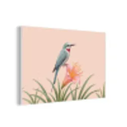 Vogel - Bloem - Natuur - Roze forex 5mm xxl -3d