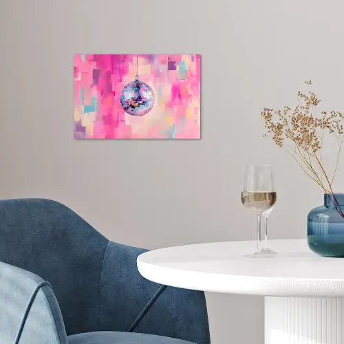 Discobal - Pink - Verf poster papier klein -sfeer3