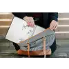 Bamboestammen - Water - Minimalistisch - Wit laptophoes neopreen klein -tas