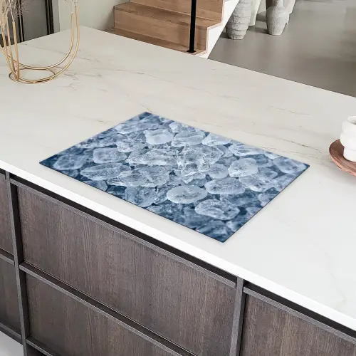 Ijsblokjes - Water - Blauw Inductie beschermer vinyl 3mm klein -sfeer8