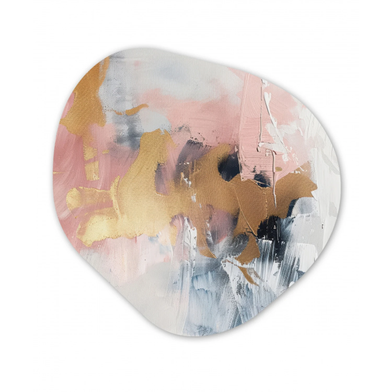Abstract - Pastel kleuren - Goud - Modern - Aesthetic Wandcirkel Organisch Forex 3mm klein -3d
