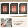 Golvend patroon - Retro - Rood - Beige Light Box met kabel (Tafellamp) klein 925 -USP_dimbaarNL