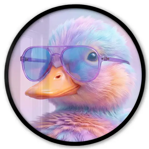 Eend - bril - Pastel Fotolijst rond zonder passe partout klein -3d