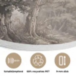 Natuur - Bos - Eik Akoestische PET Vilt - Rond klein -closeup_DE