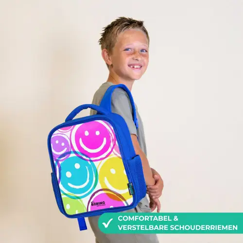 Kleurrijke glimlachexplosie Kinderrugzak - Blauw middel -sfeer3_NL